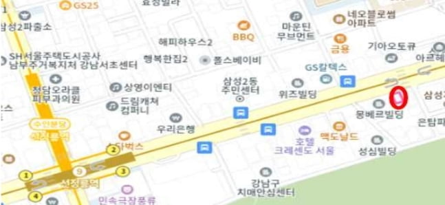 강남구 삼성동 114-6번지 위치도. 사진=서울시 제공, 연합뉴스